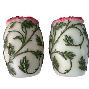 2 Flameless candle wrapper in green ivy